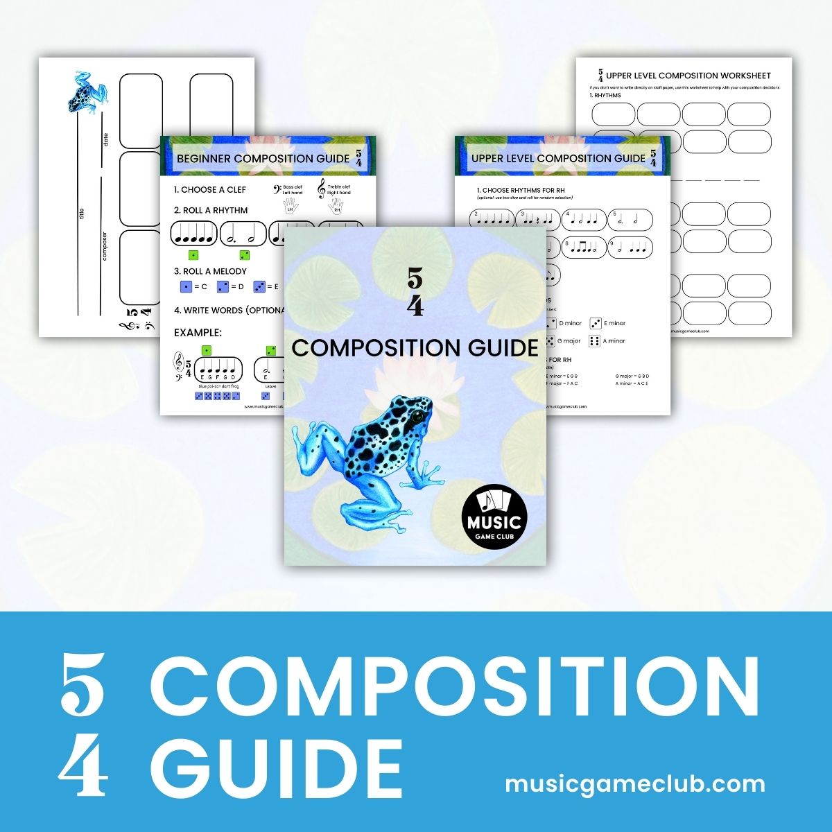 5/4 Composition Guide in C - teach students to compose music in 5/4 - Printable