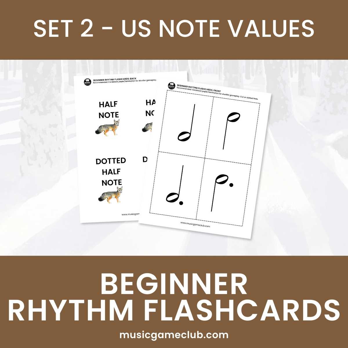 Beginner Rhythm Flashcards - Set 2