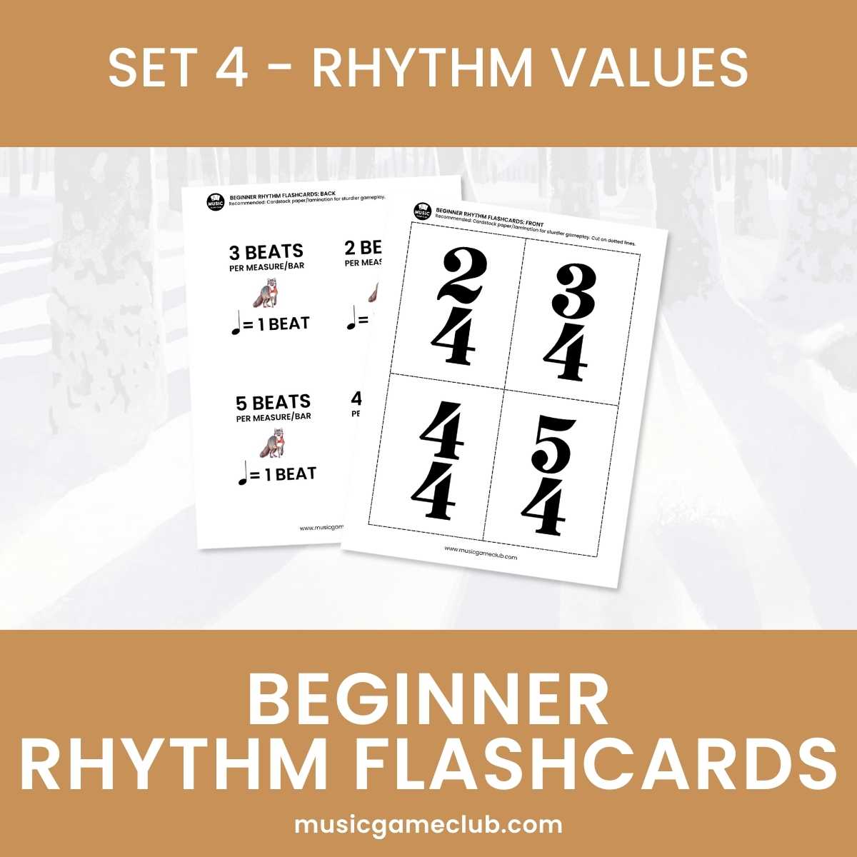 Beginner Rhythm Flashcards - Set 4