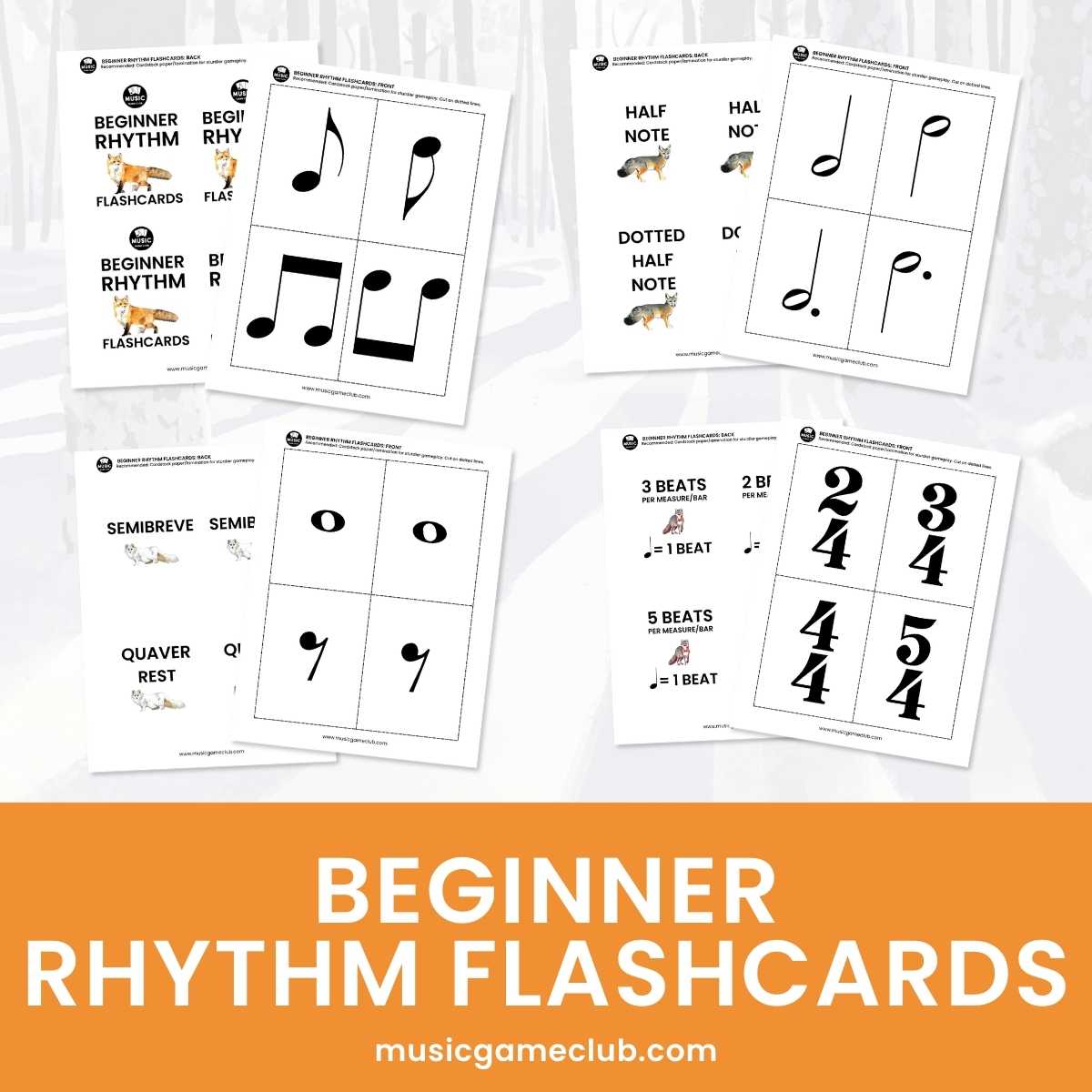 Beginner Rhythm Flashcards Bundle