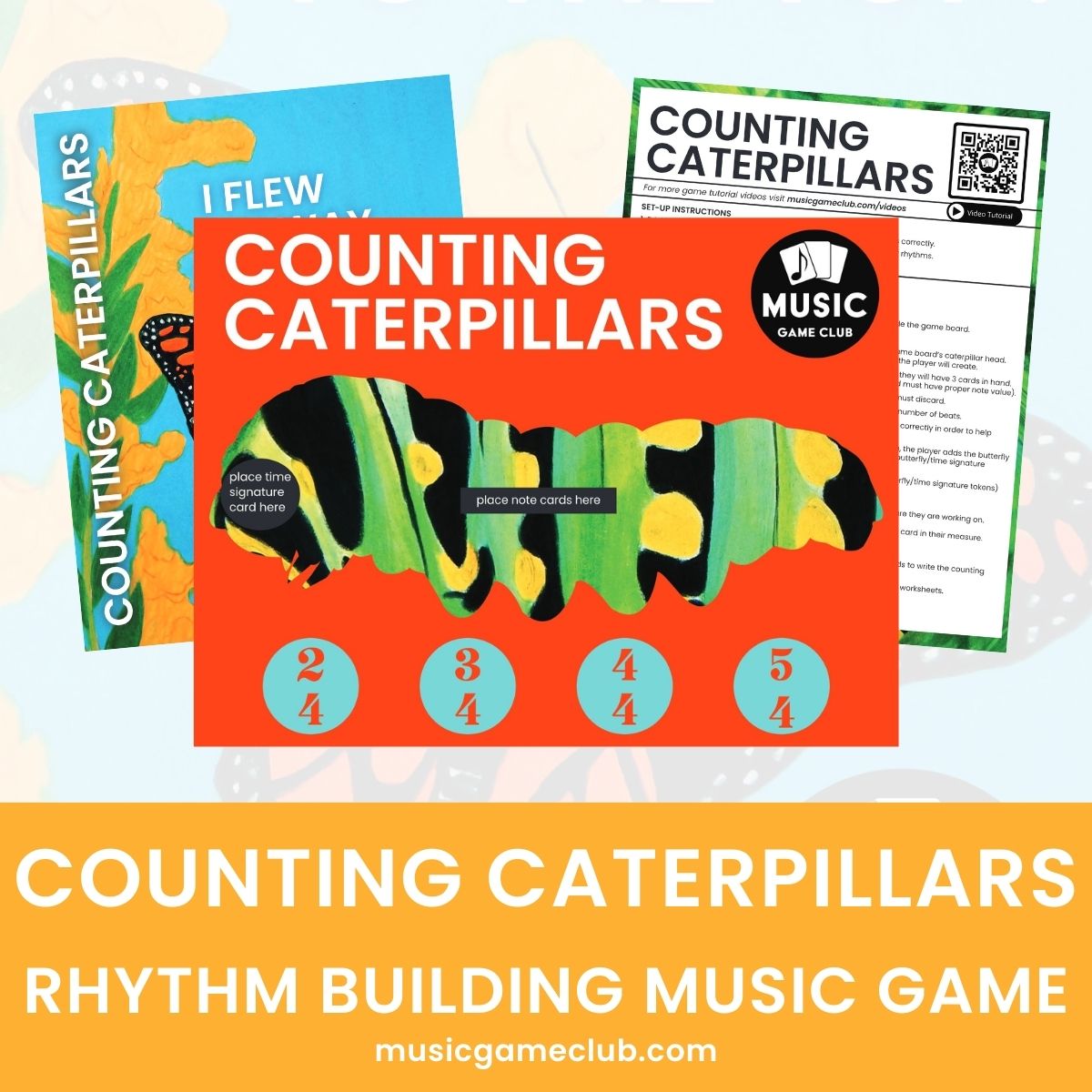 Counting Caterpillars Fun Rhythm Building Music Game - Printable