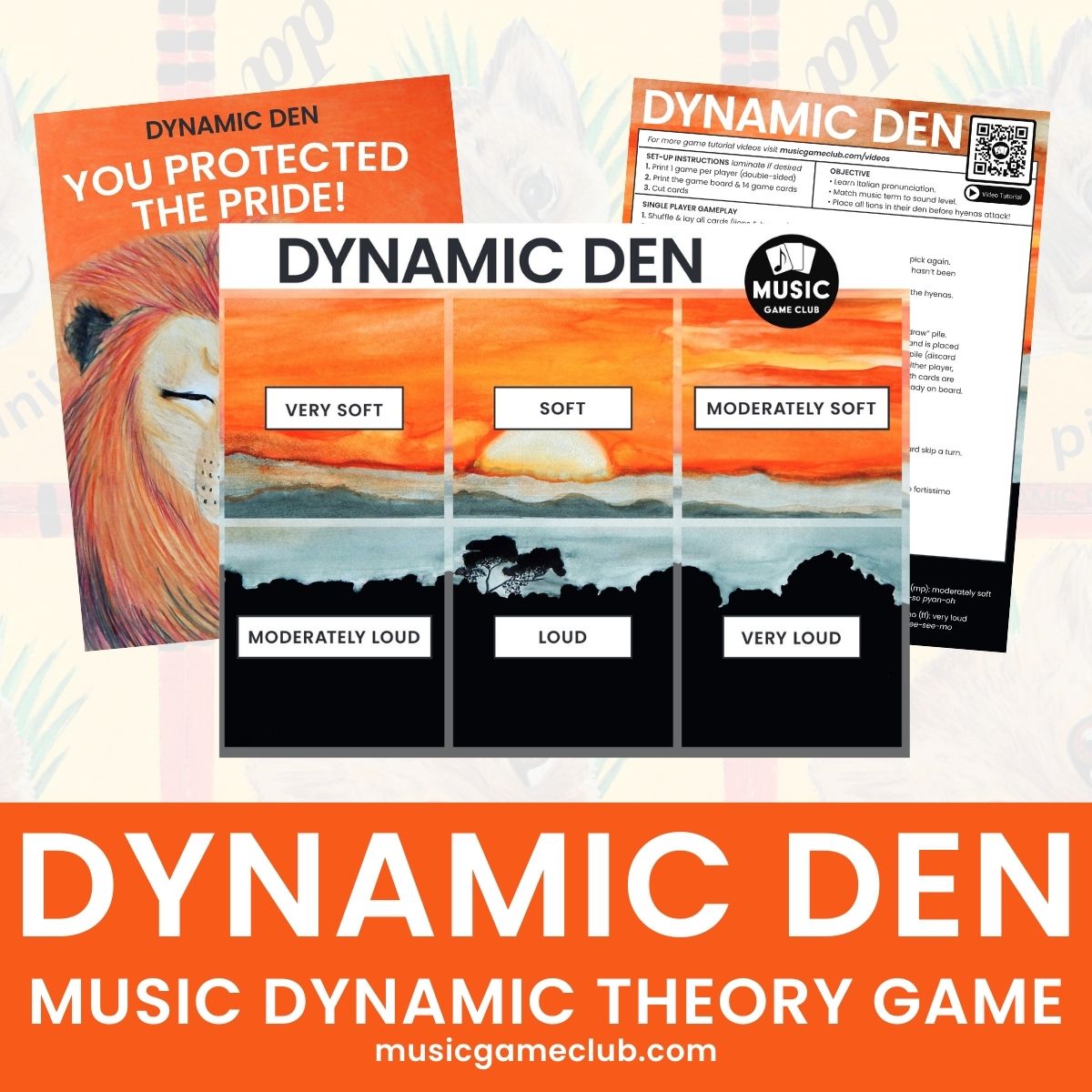 Dynamic Den Easy Music Theory Student Game - Printable