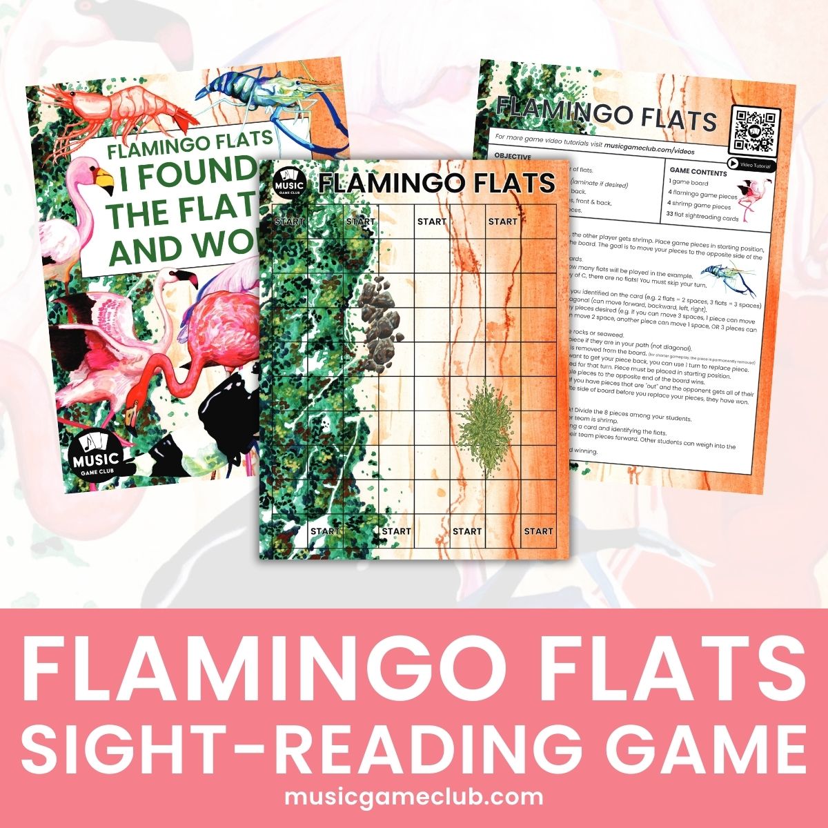 Flamingo Flats Music Sight-Reading Theory Game - Printable