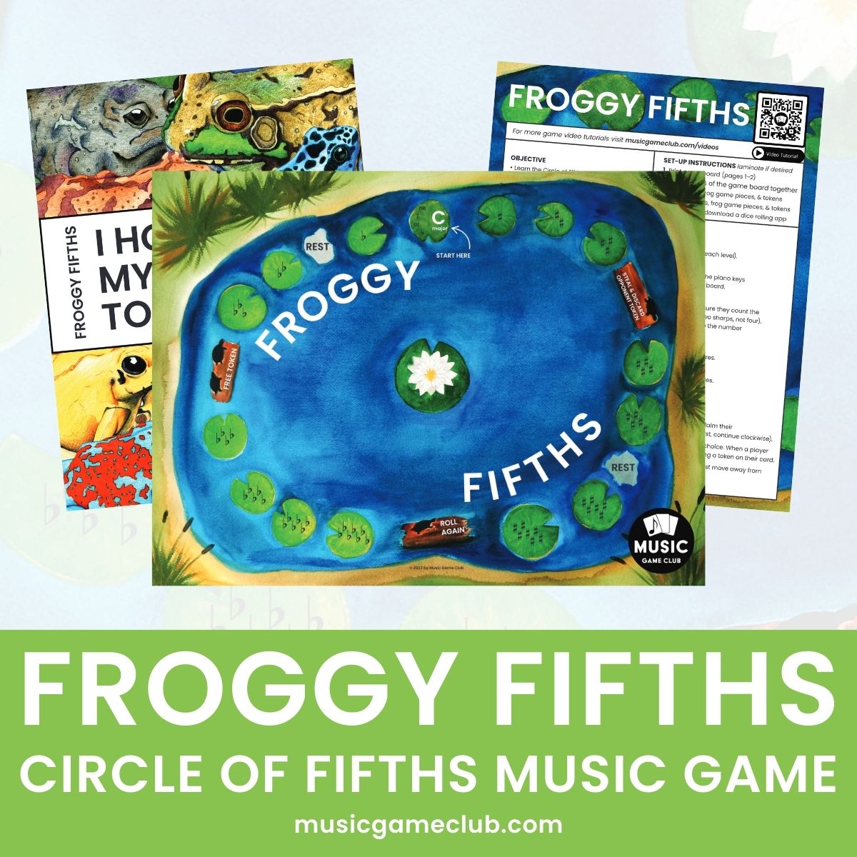 Froggy Fifths Circle of Fifths Music Game - Printable