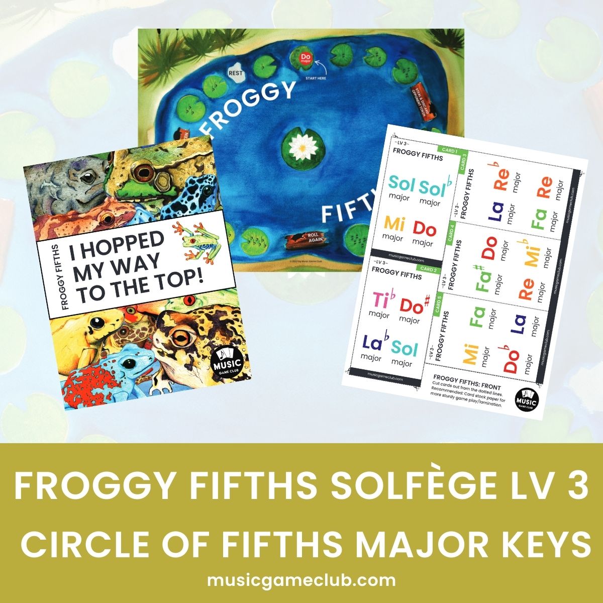 Froggy Fifths Solfège Level 3: Circle of Fifths Music Game with Major Keys - Printable