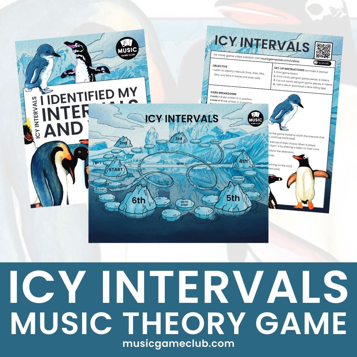 Icy Intervals Music Theory Game - Printable