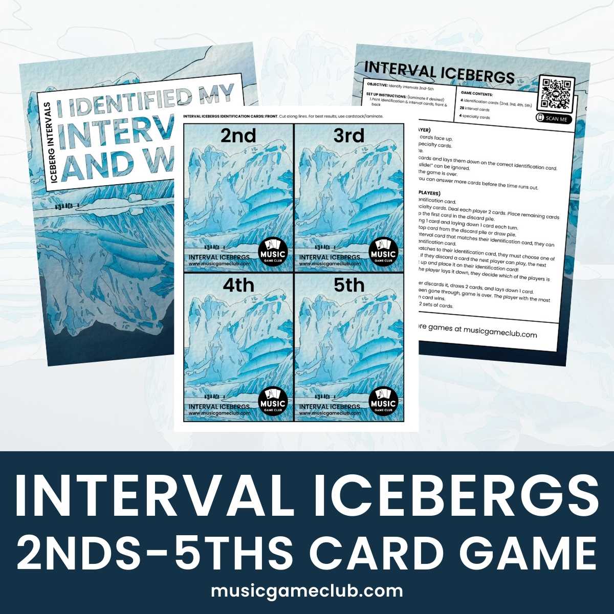 Interval Icebergs 2nds-5ths Interval Card Game - Printable