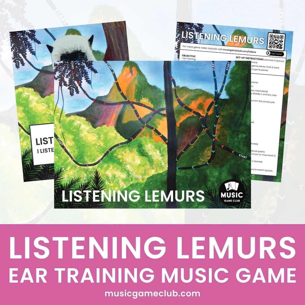 Listening Lemurs Ear Training Music Game - Printable