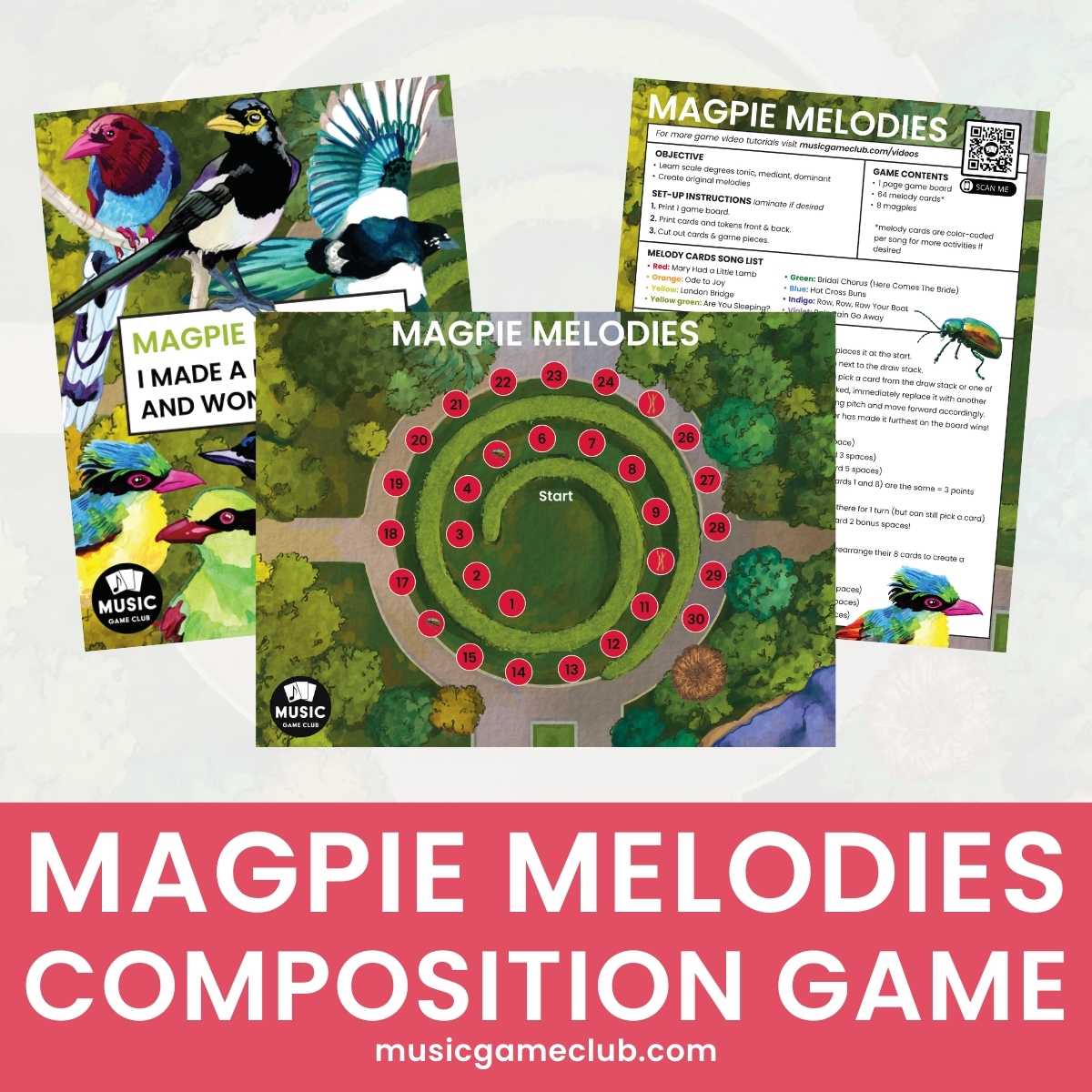 Magpie Melodies Composition Music Theory Game - Printable