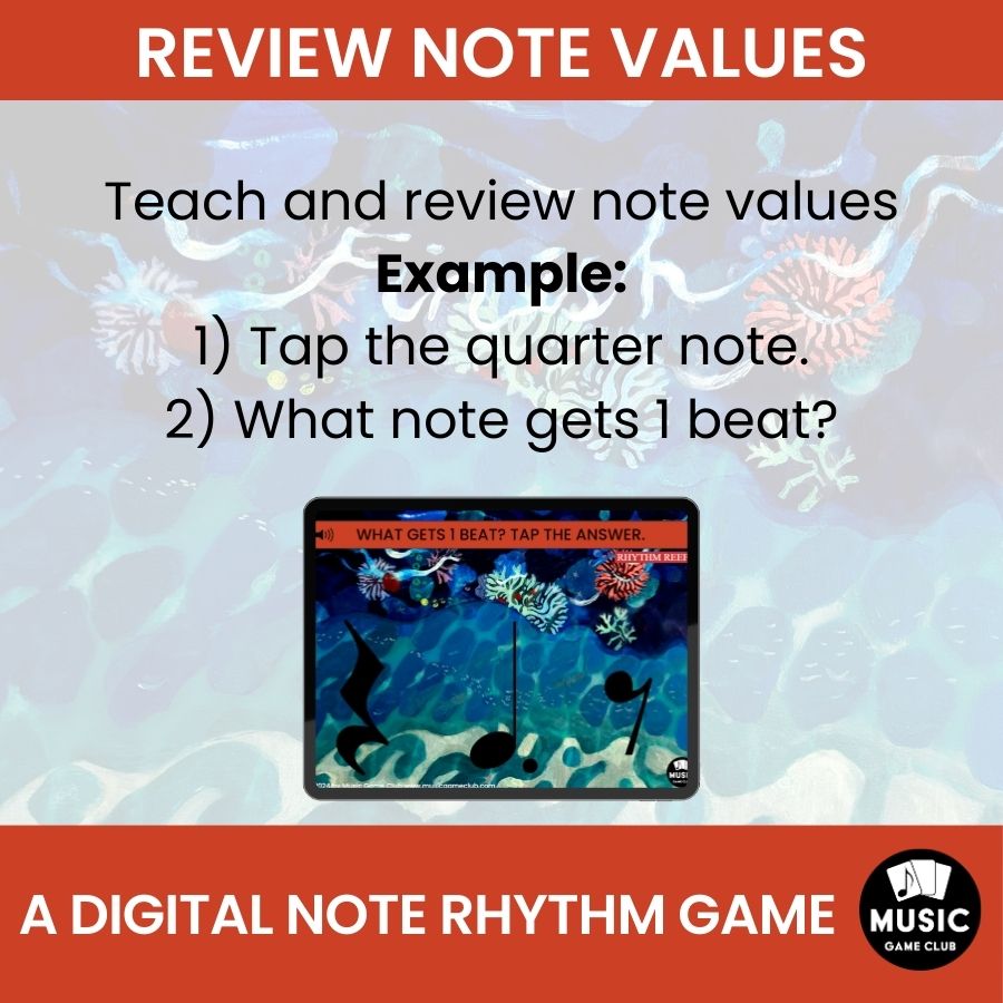 Easy Note Rhythms (Rhythm Reef 1) Boom™ Cards Digital Music Game