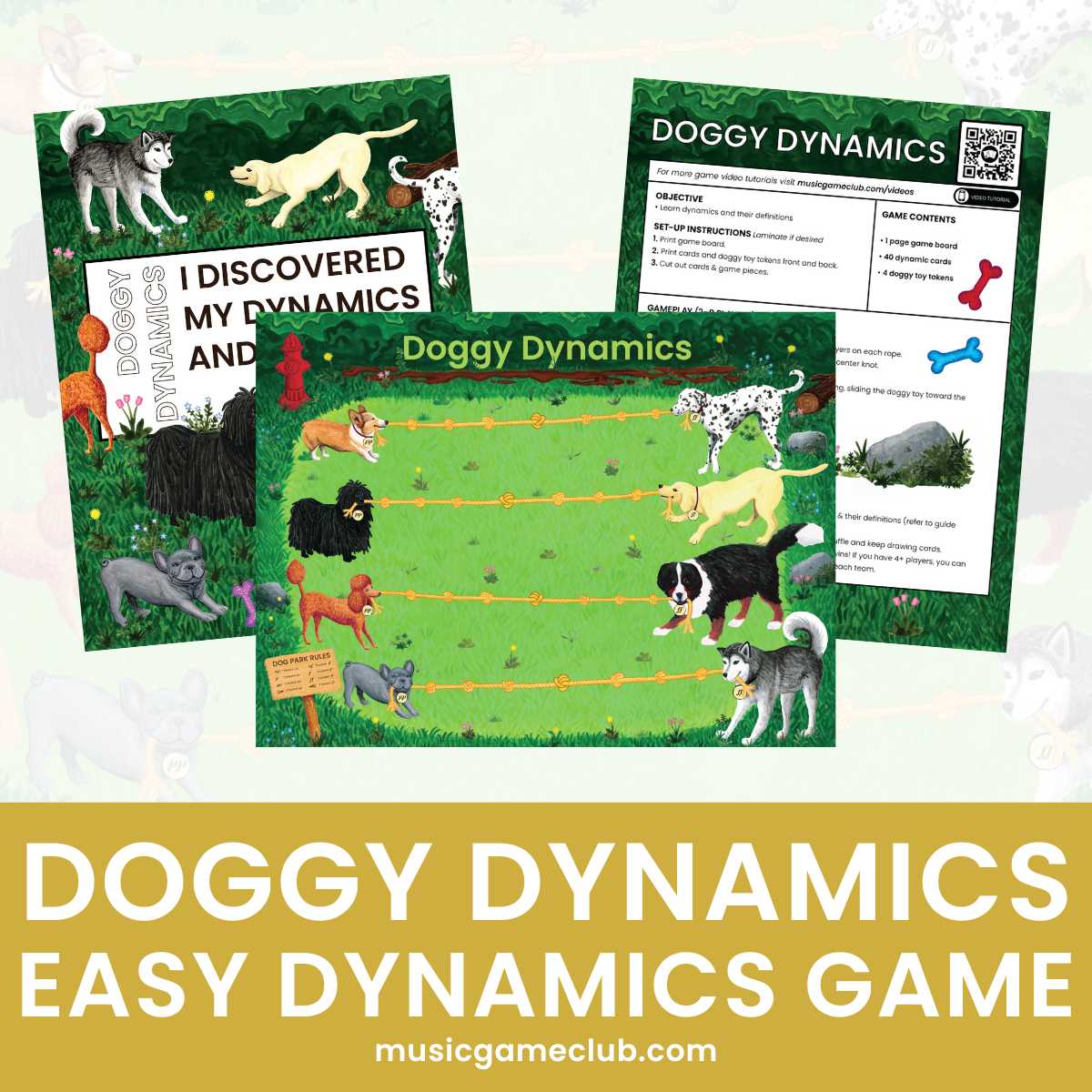 Doggy Dynamics Easy Dynamics Music Game - Printable