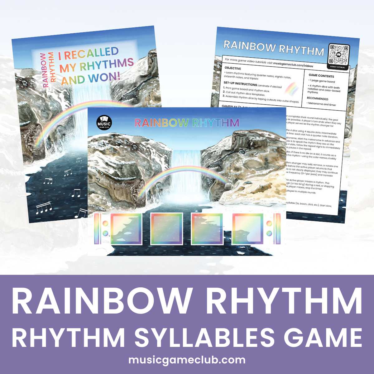 Rainbow Rhythm Syllables Game - Printable