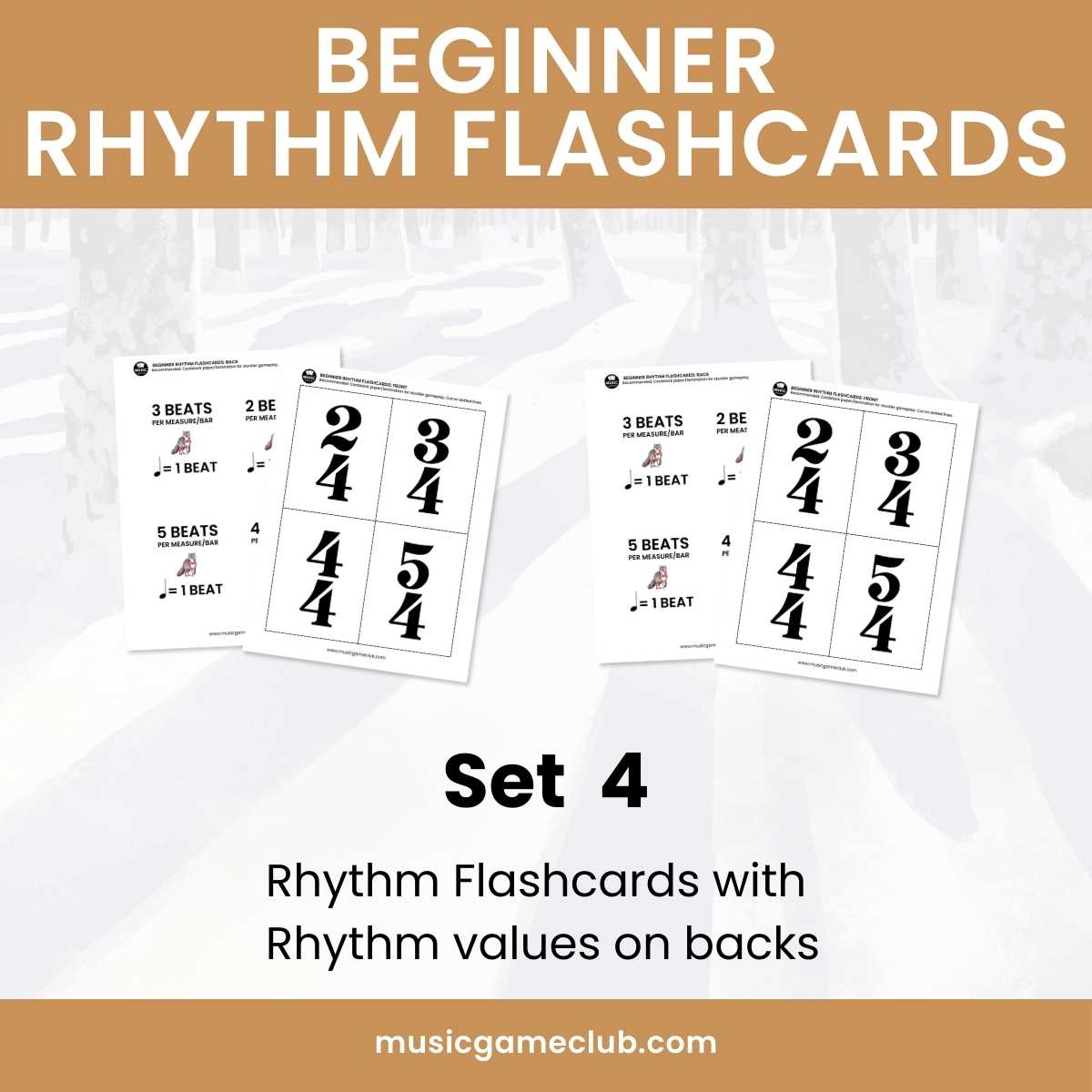 Beginner Rhythm Flashcards - Set 4