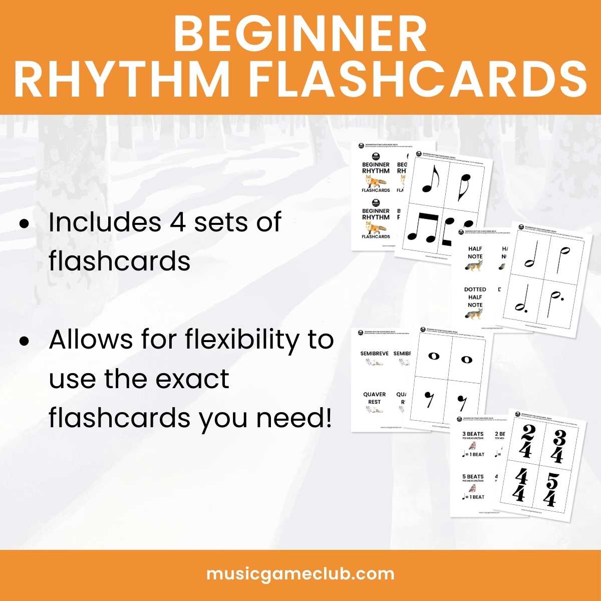 Beginner Rhythm Flashcards Bundle