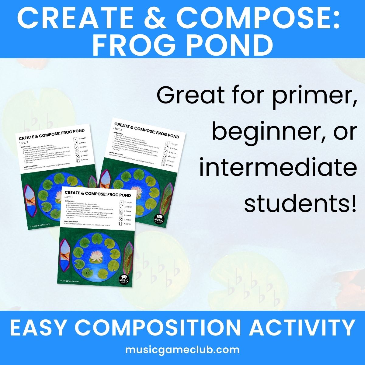 Create Compose: Frog Pond easy composition activity