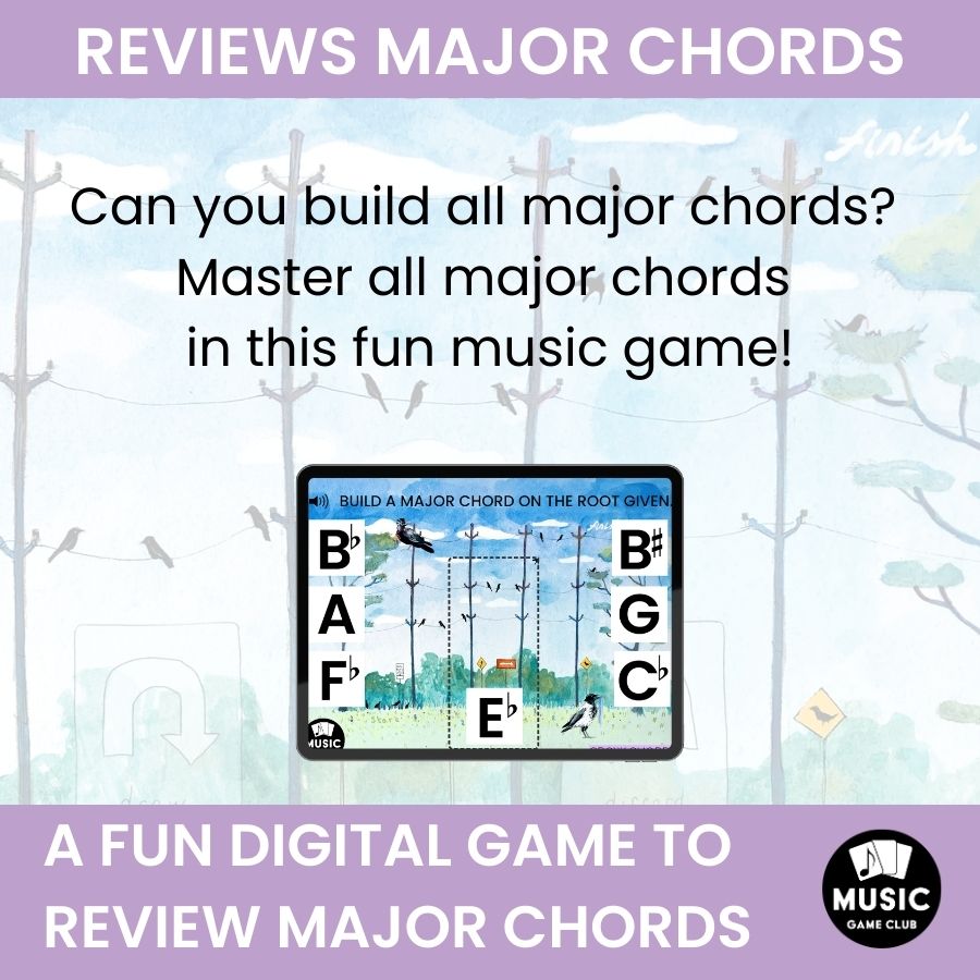 Build All Major Chords (Crow Chords 3) Boom™ Cards Digital Music Game