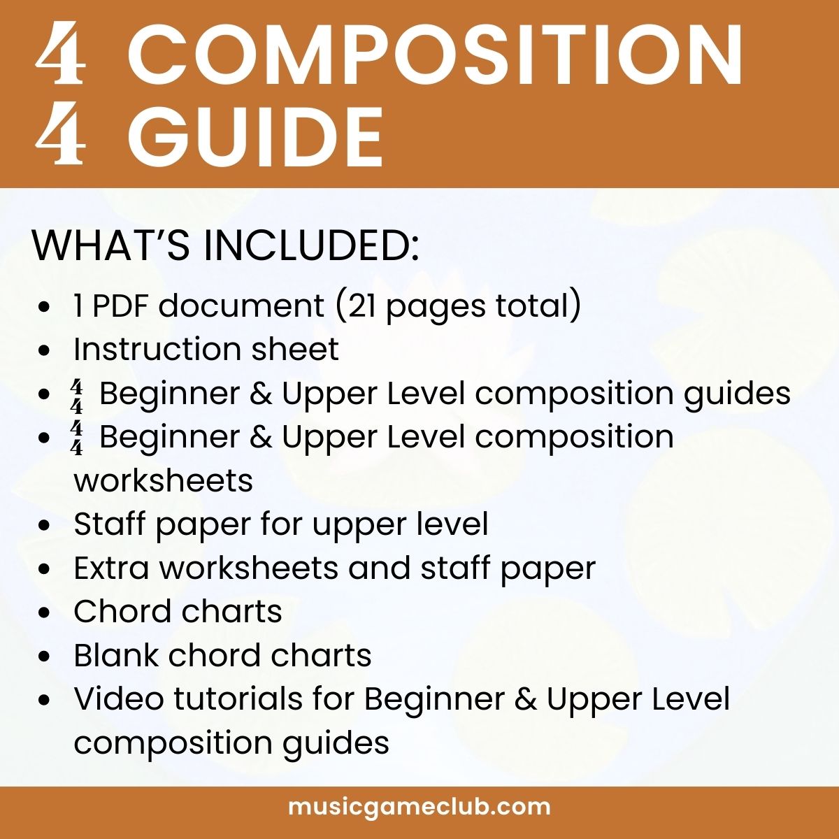 4/4 Composition Guide in C - teach students to compose music in 4/4 - Printable