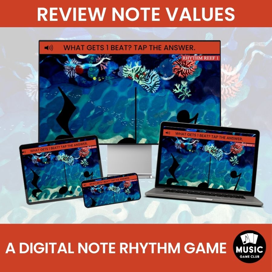 Easy Note Rhythms (Rhythm Reef 1) Boom™ Cards Digital Music Game