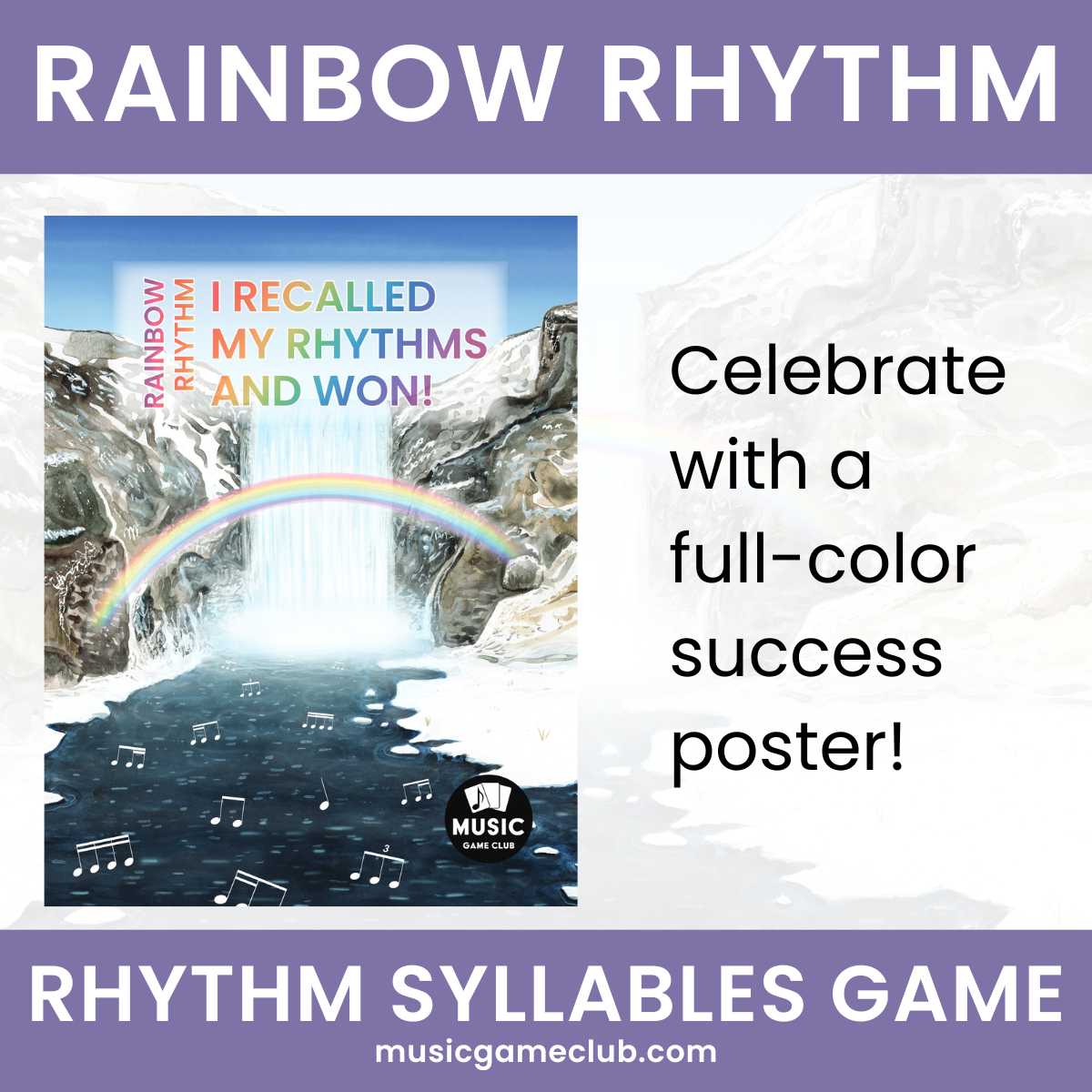 Rainbow Rhythm Syllables Game - Printable