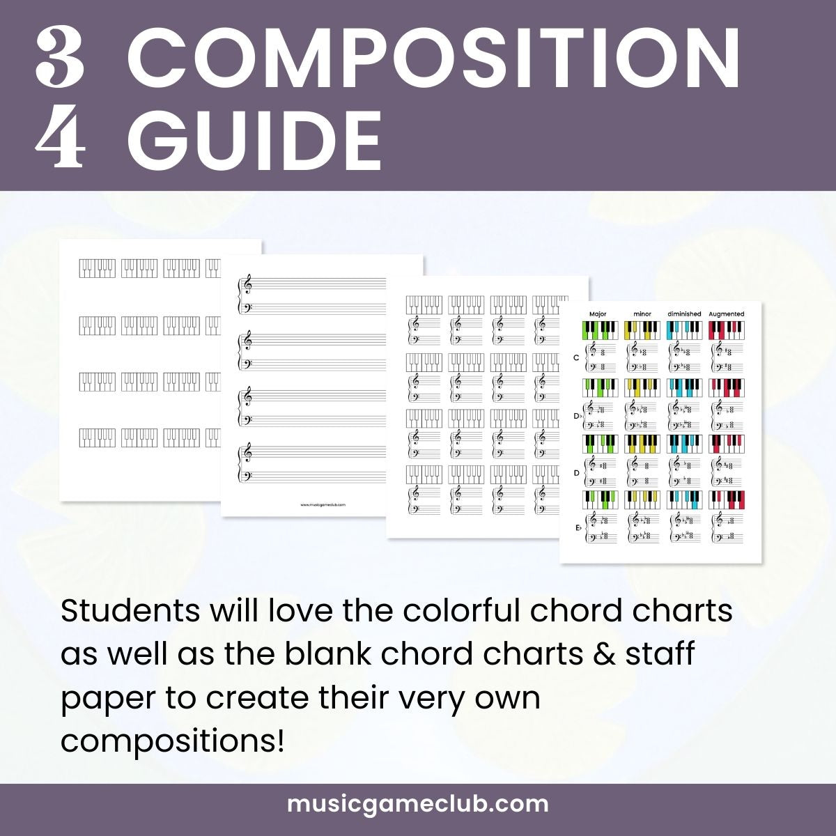 3/4 Composition Guide in C - teach students to compose music in 3/4 - Printable