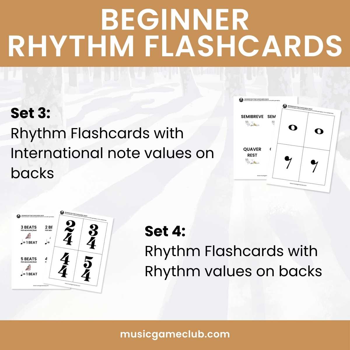 Beginner Rhythm Flashcards - Set 4