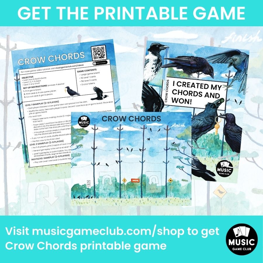 Fill in the Major Chords ALL Keys (Crow Chords 6) Boom™ Cards Digital Music Game