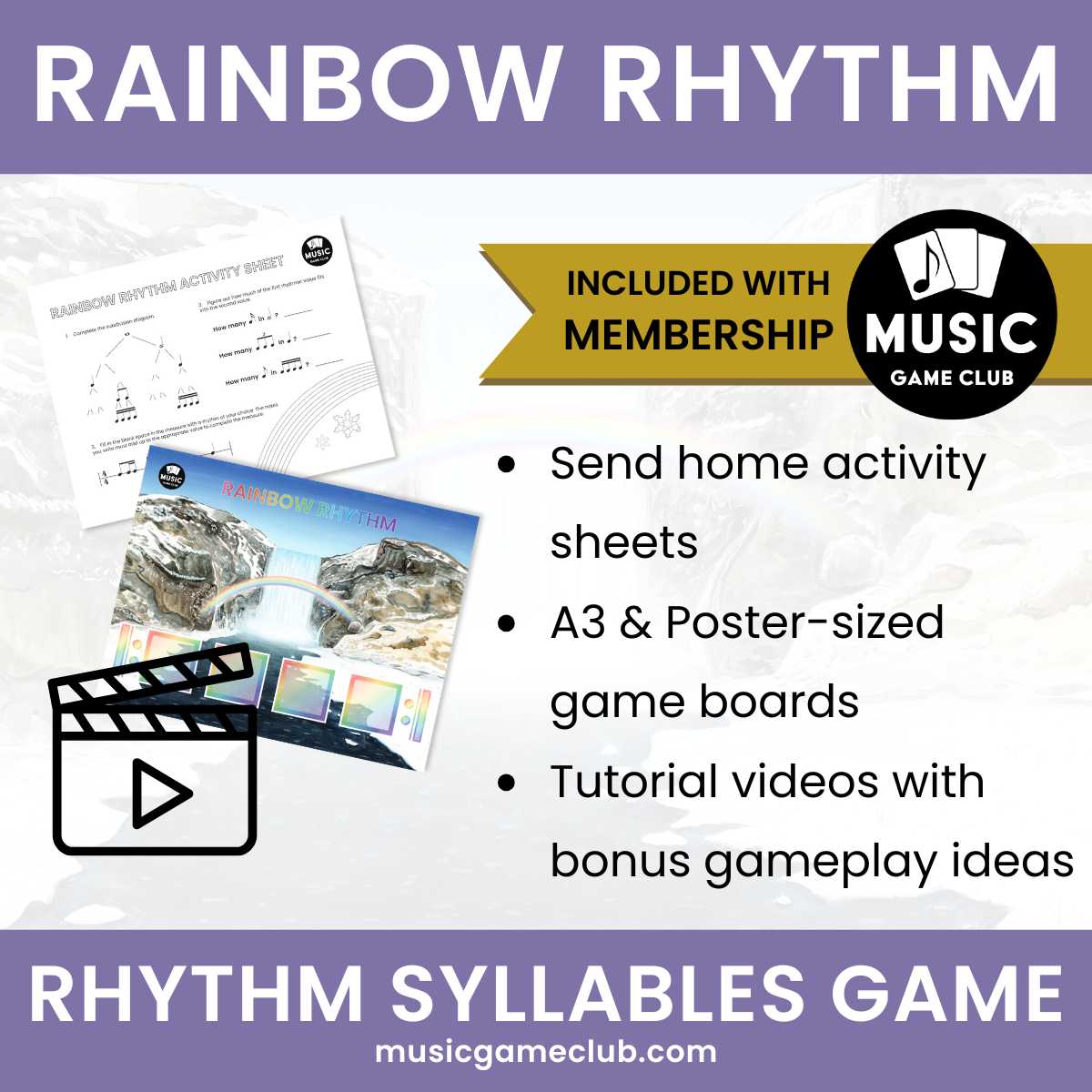 Rainbow Rhythm Syllables Game - Printable