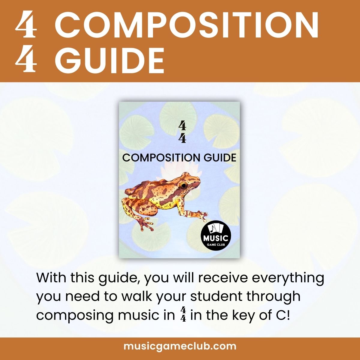 4/4 Composition Guide in C - teach students to compose music in 4/4 - Printable