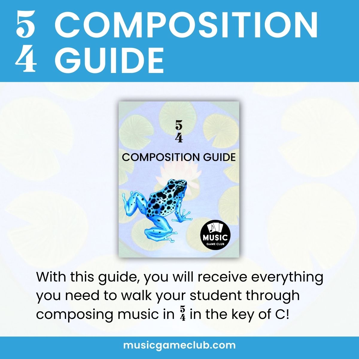 5/4 Composition Guide in C - teach students to compose music in 5/4 - Printable