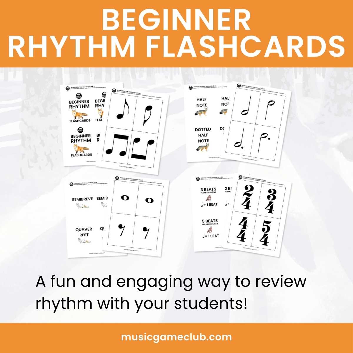 Beginner Rhythm Flashcards Bundle