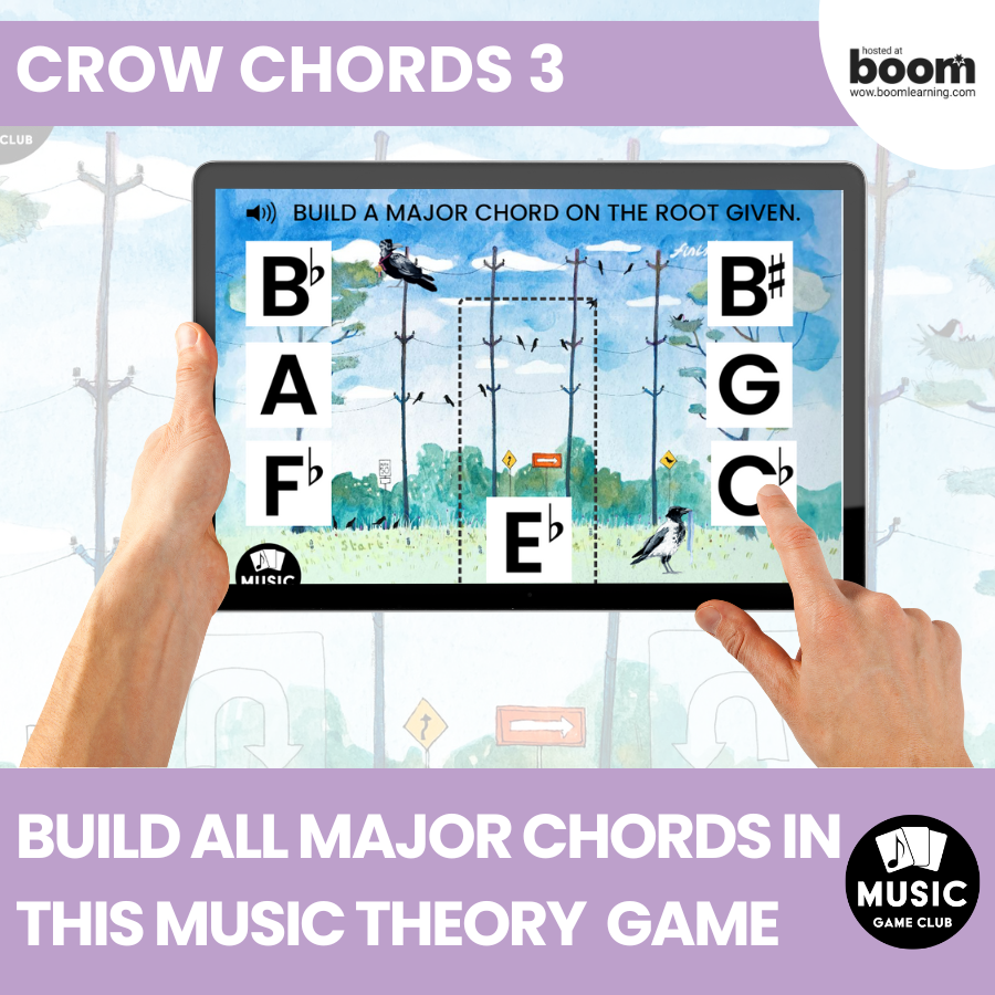 Build All Major Chords (Crow Chords 3) Boom™ Cards Digital Music Game