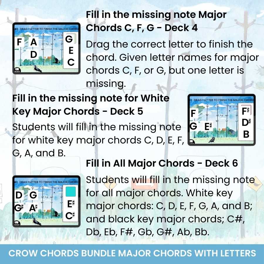 Crow Chords Print + Boom Music Theory Game Bundle