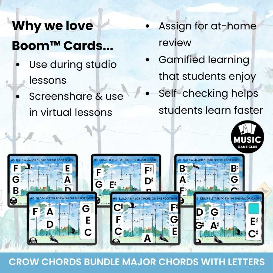 Crow Chords Print + Boom Music Theory Game Bundle