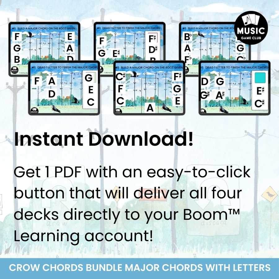 Crow Chords Print + Boom Music Theory Game Bundle