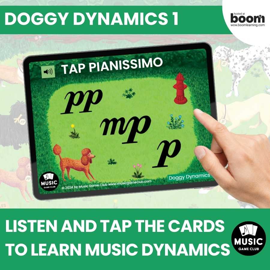 Learn Music Dynamics (Doggy Dynamics 1) Boom™ Cards Digital Music Game