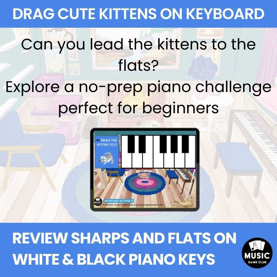 All Piano Keys (Keyboard Kittens 4) Boom™ Cards Digital Music Game