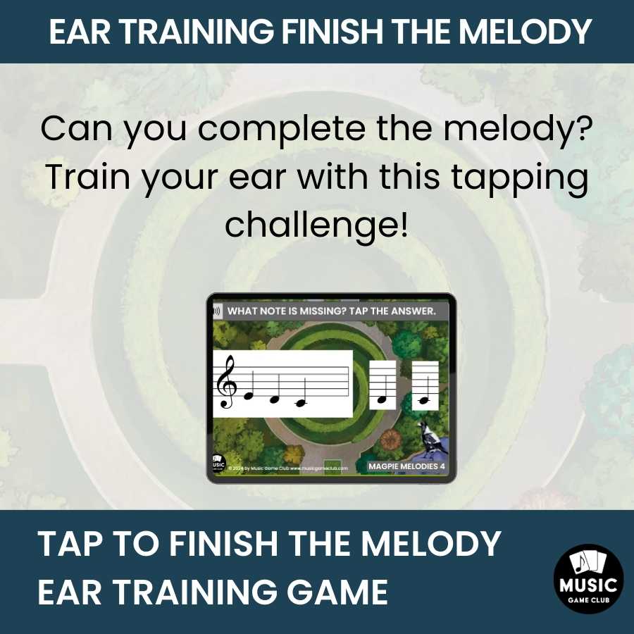 Finish the Melody Ear Training Game (Magpie Melodies 4) Boom™ Cards Digital Music Game