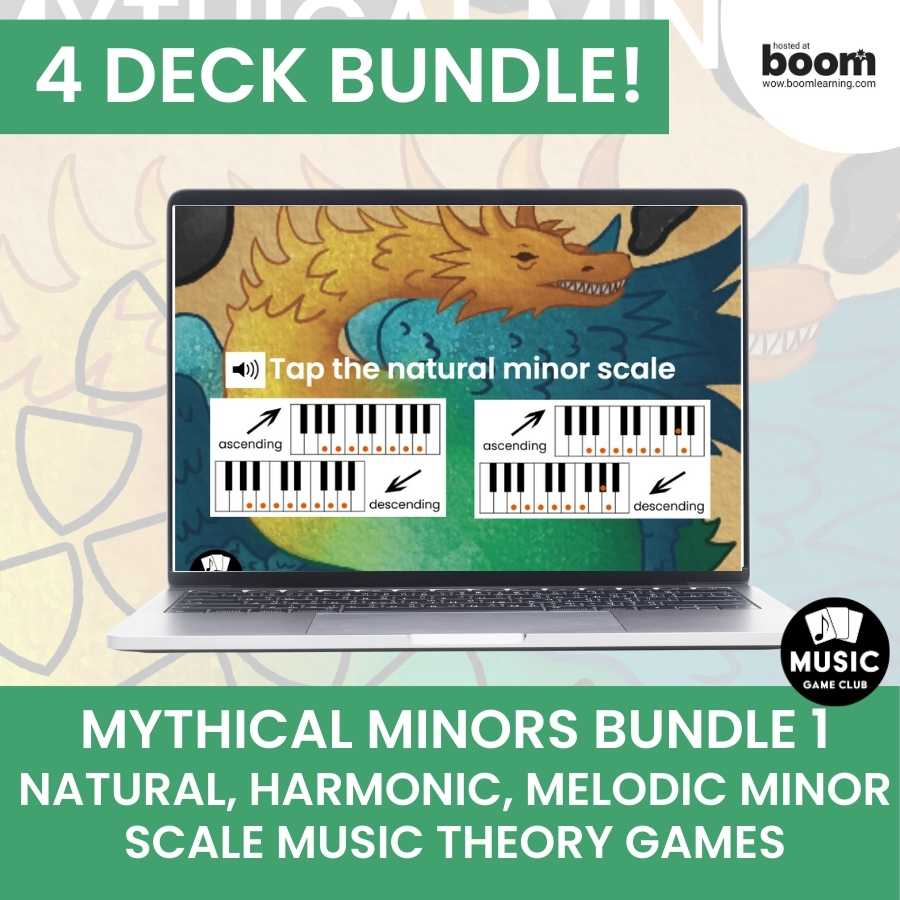 Mythical Minors Bundle 1 - Natural, Harmonic, and Melodic Scale Boom™ Cards Digital Music Game