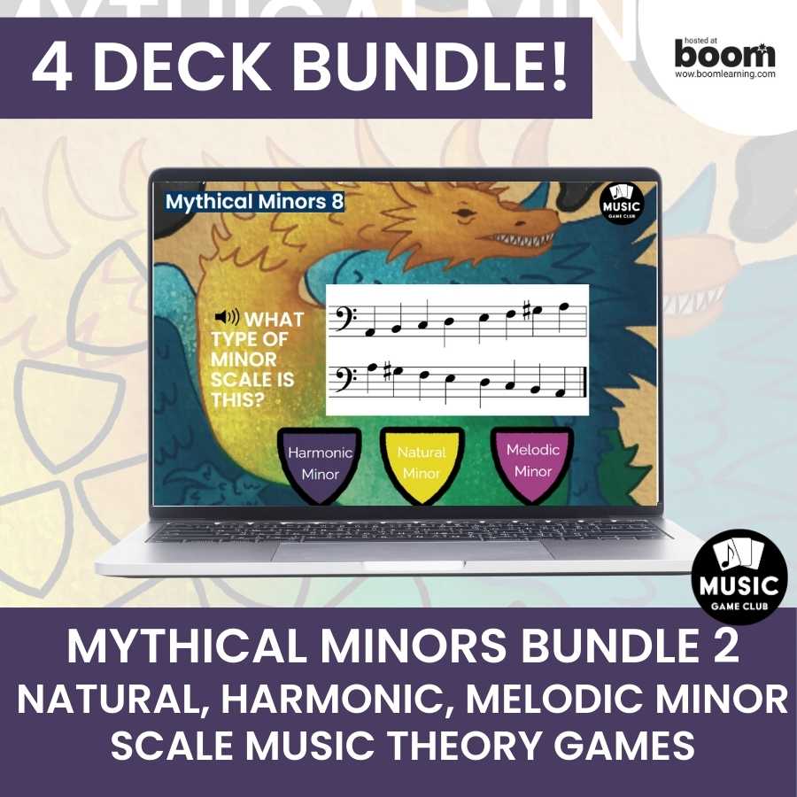 Mythical Minors Bundle 2 - Natural, Harmonic, Melodic Scale Boom™ Cards Digital Music Game