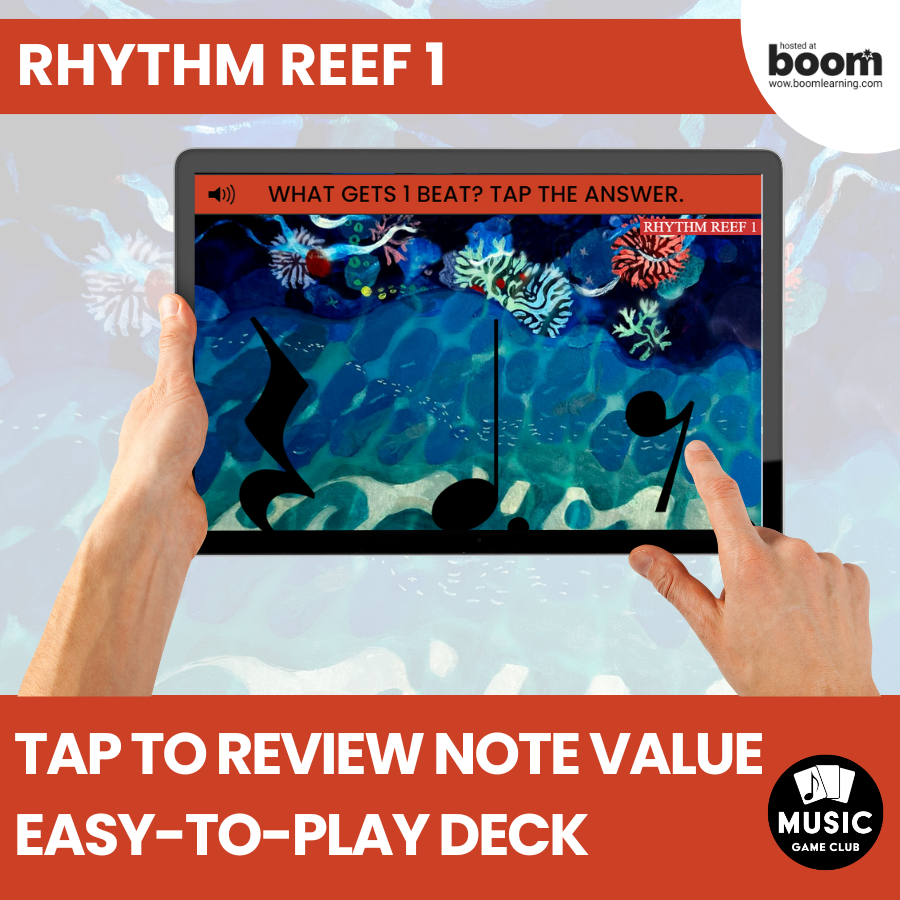 Easy Note Rhythms (Rhythm Reef 1) Boom™ Cards Digital Music Game