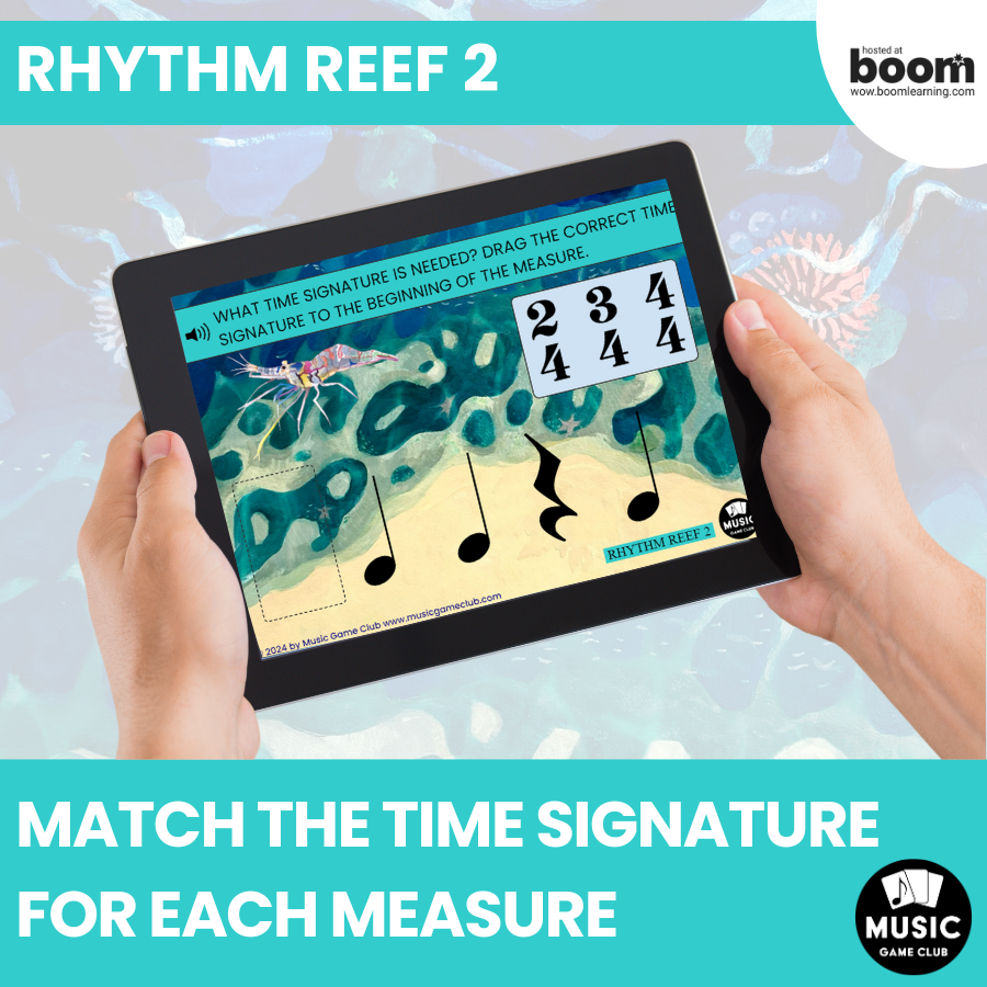 What Time Signature is Needed? (Rhythm Reef 2) Boom™ Cards Digital Music Game