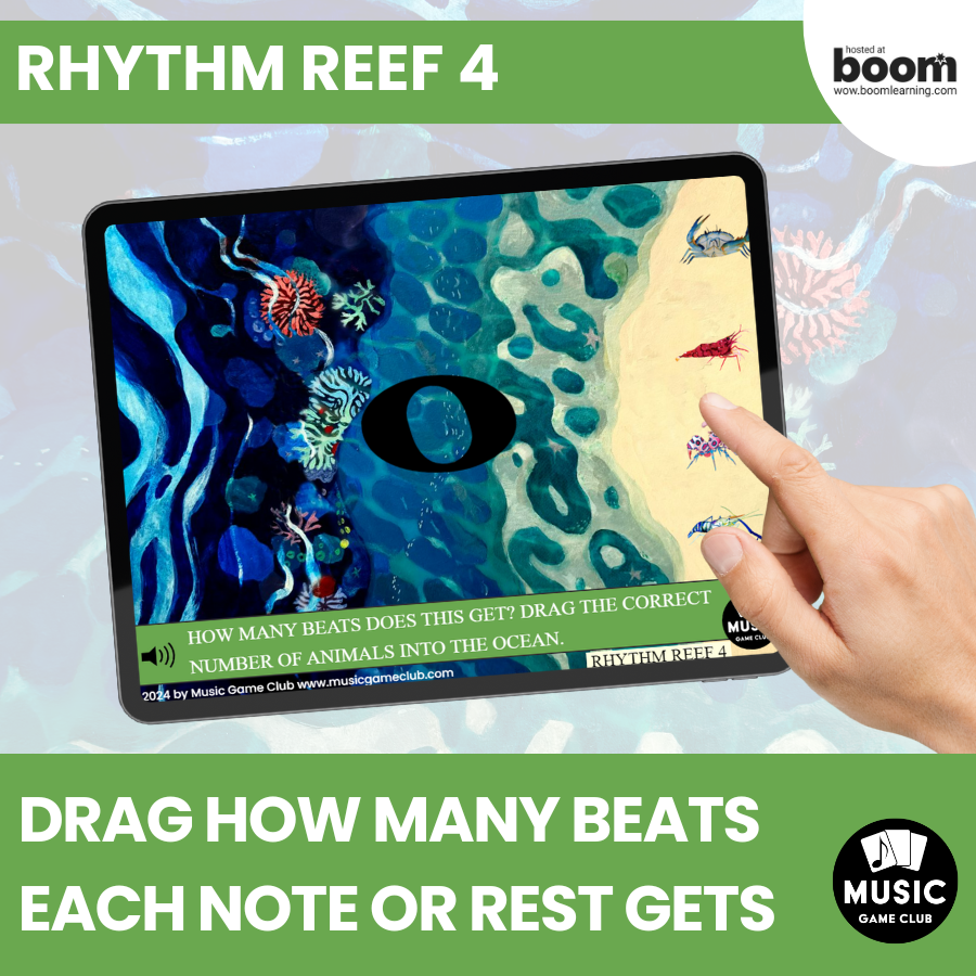 How Many Beats? Simple Rhythm for Beginners (Rhythm Reef 4) Boom™ Cards Digital Music Game