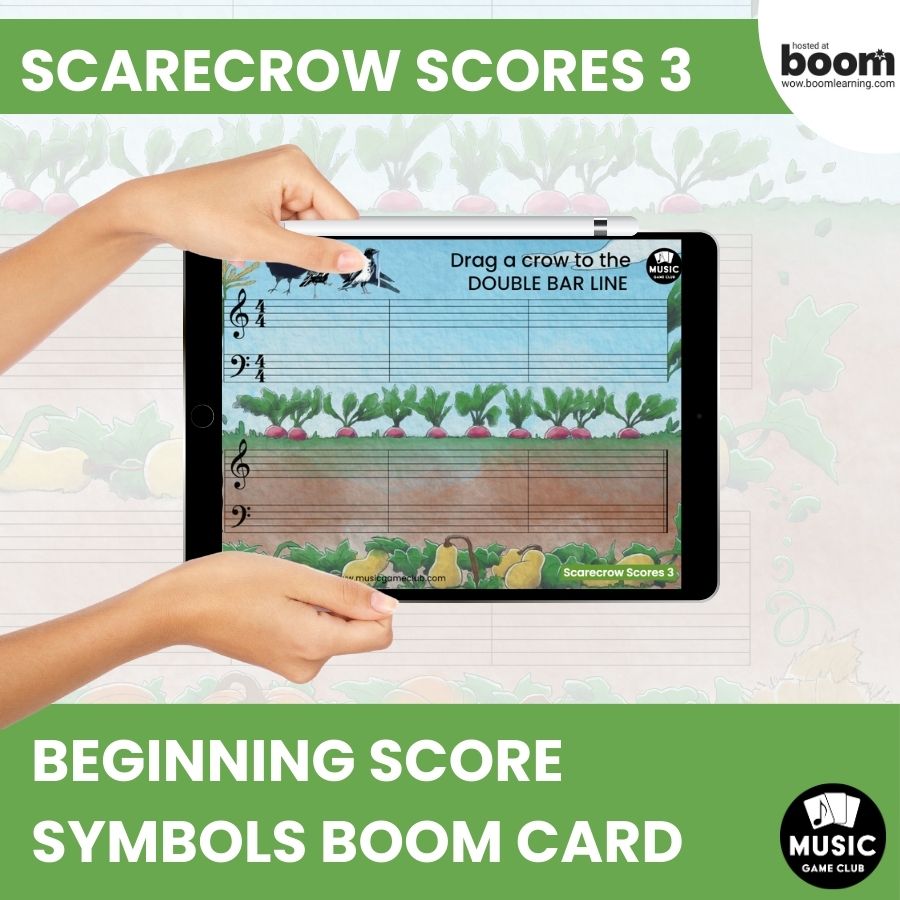 Beginning Score Symbols (Scarecrow Scores 3) Boom™ Cards Digital Music Game