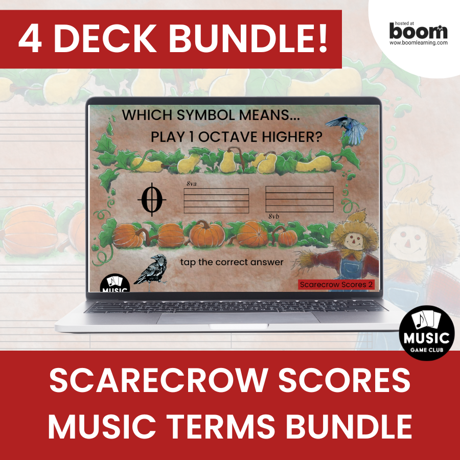 Scarecrow Scores Music Terms Bundle Boom™ Cards Digital Music Game