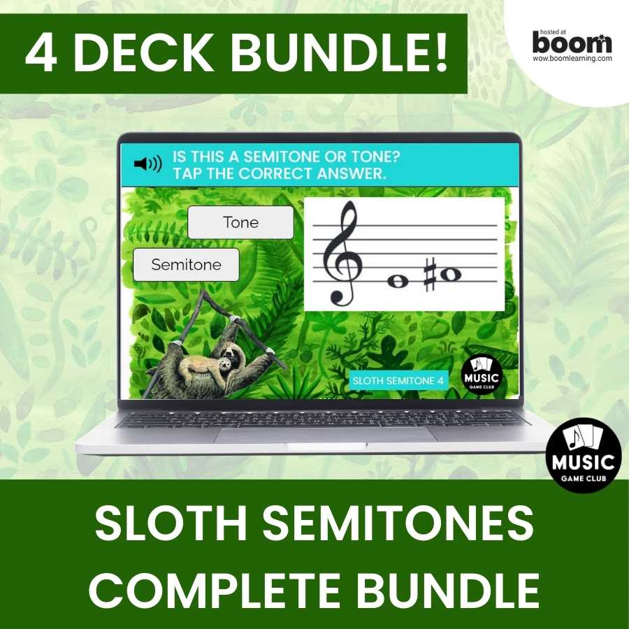 Sloth Semitones Complete Bundle  (Boom™ Cards Digital Music Game )