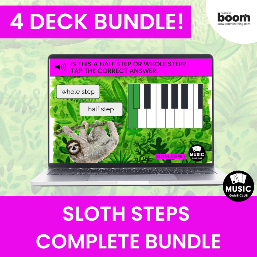 Sloth Steps Complete Bundle  (Boom™ Cards Digital Music Game )