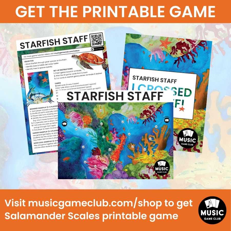 Note Naming Treble Bass, Lines Spaces Boom™ Cards Digital Music Game (Starfish Staff 4)