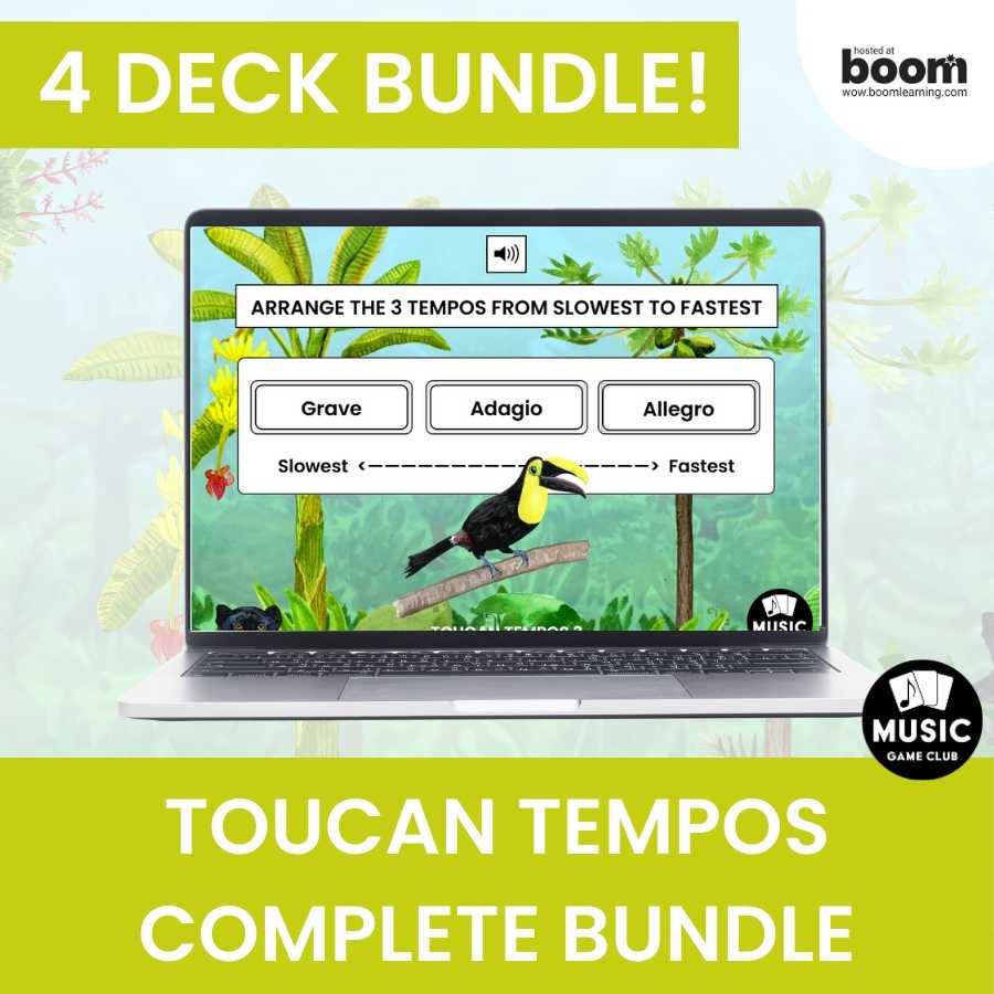 Toucan Tempos Complete Bundle (Boom™ Cards Digital Music Game)