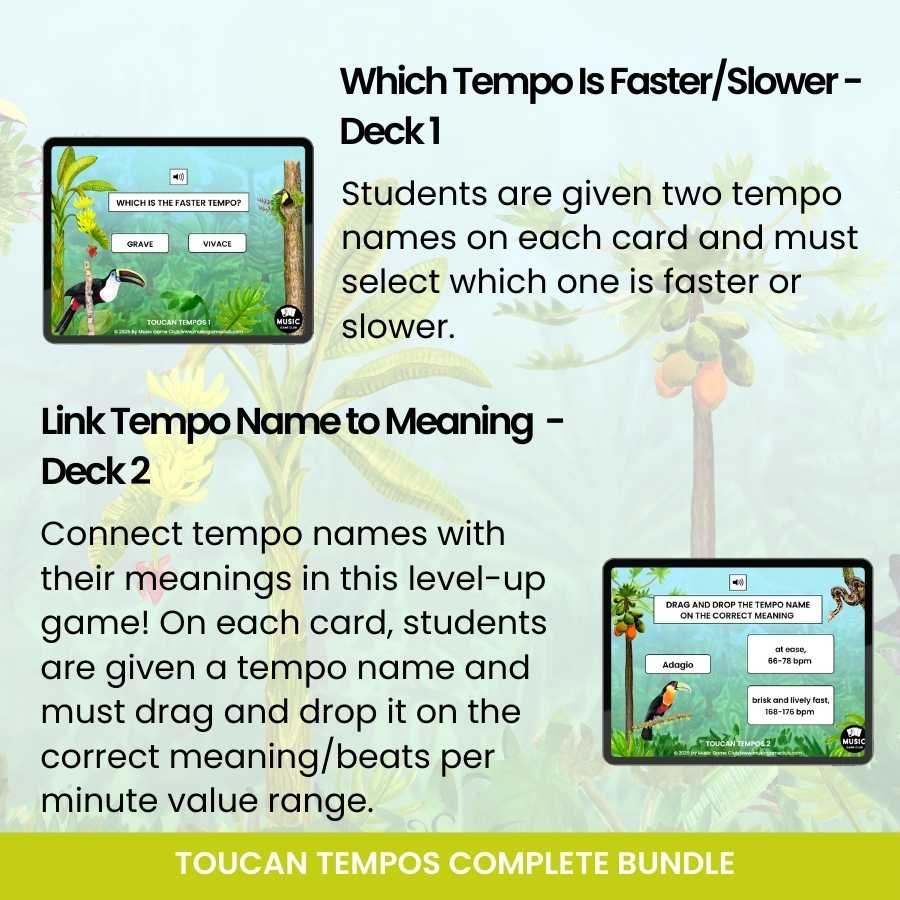 Toucan Tempos Complete Bundle (Boom™ Cards Digital Music Game)