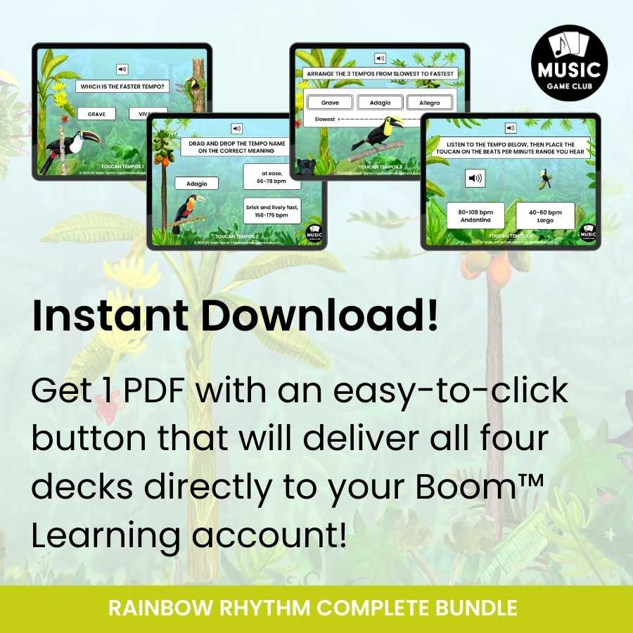 Toucan Tempos Complete Bundle (Boom™ Cards Digital Music Game)